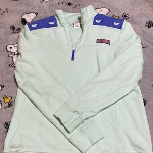Vineyard Vines Mint Green and Blue Quarter Zip Women’s XS Rarely Worn